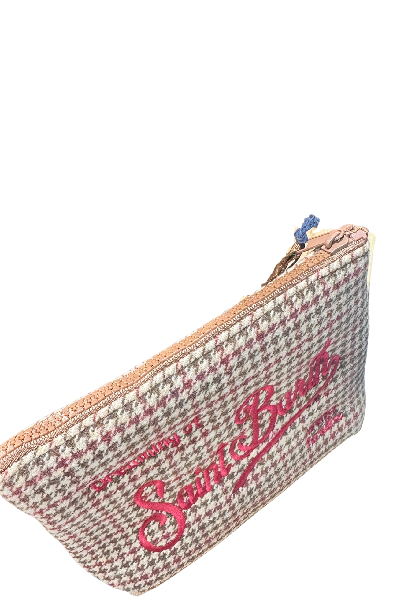 SAINT BARTH. POCHETTE in lana Aline con stampa pied de poule. COD.525