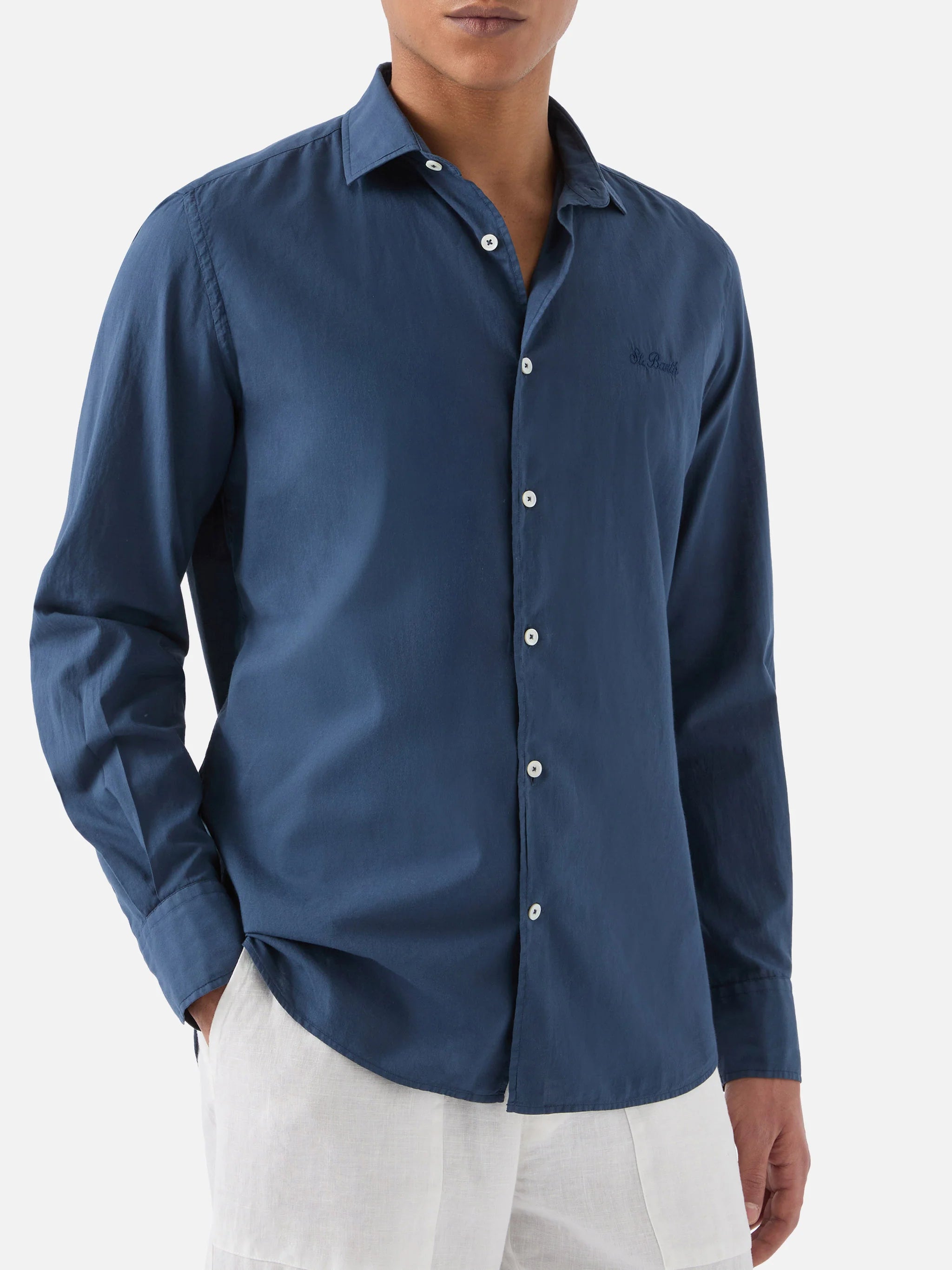 SAINT BARTH Camicia ice cotton blu navy cod 6041