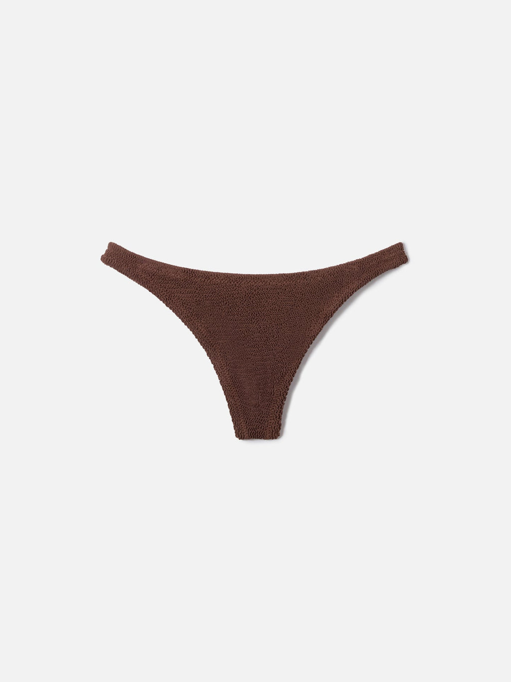 SAINT BARTH Slip mare naomi modello brasiliana in tessuto crinkle marrone cod.2015