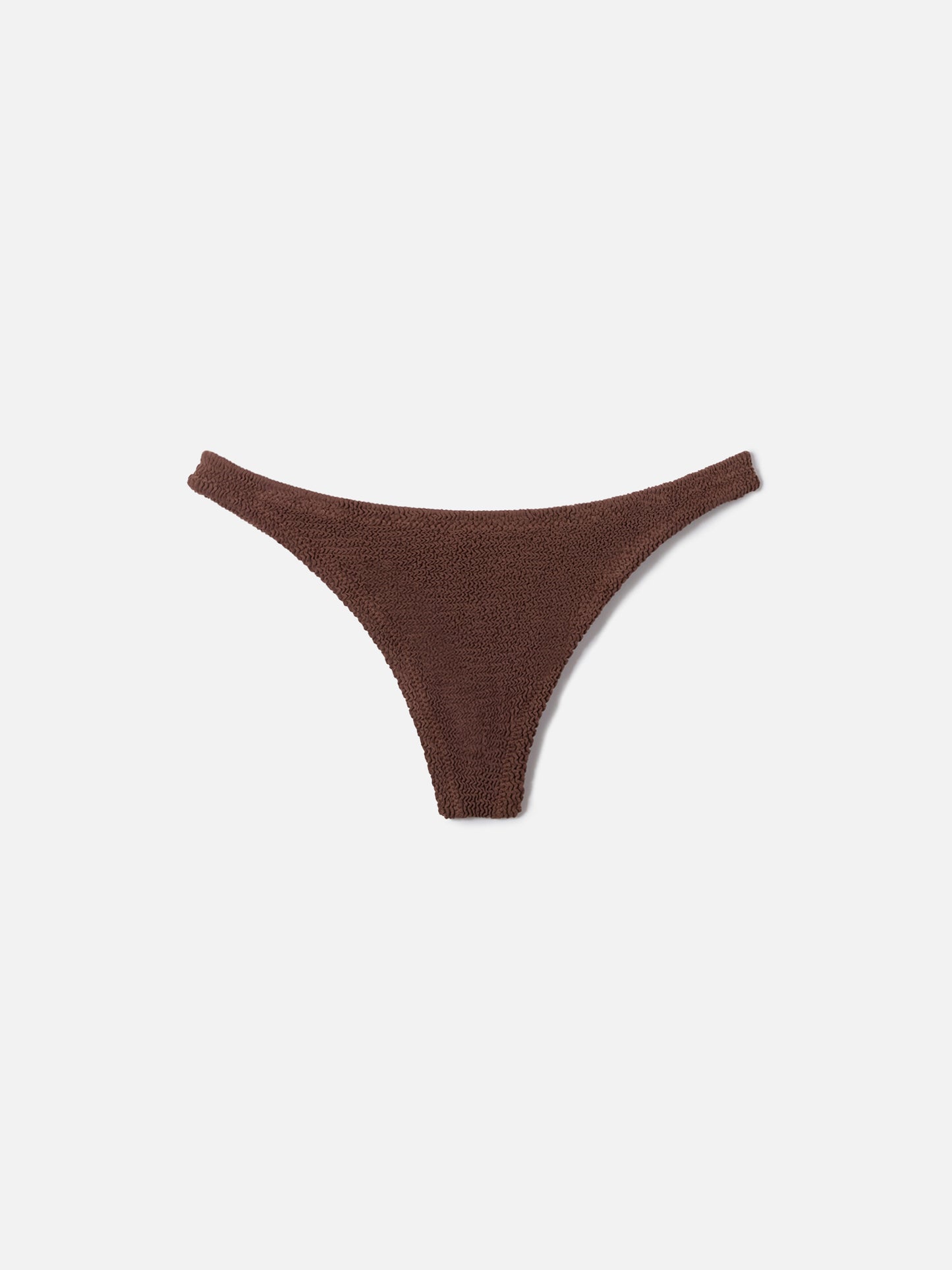 SAINT BARTH Slip mare naomi modello brasiliana in tessuto crinkle marrone cod.2015