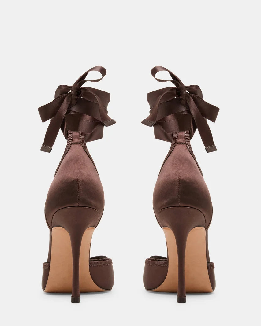 STEVE MADDEN Larina ballerina con tacco marrone satin cod 3095 iw
