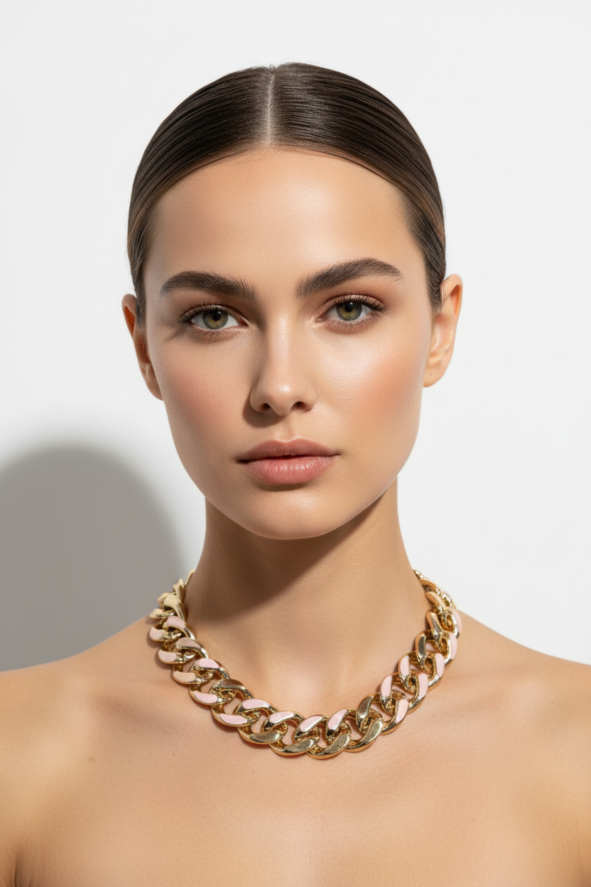 NALI Collana catena oro\rosa COD.3030