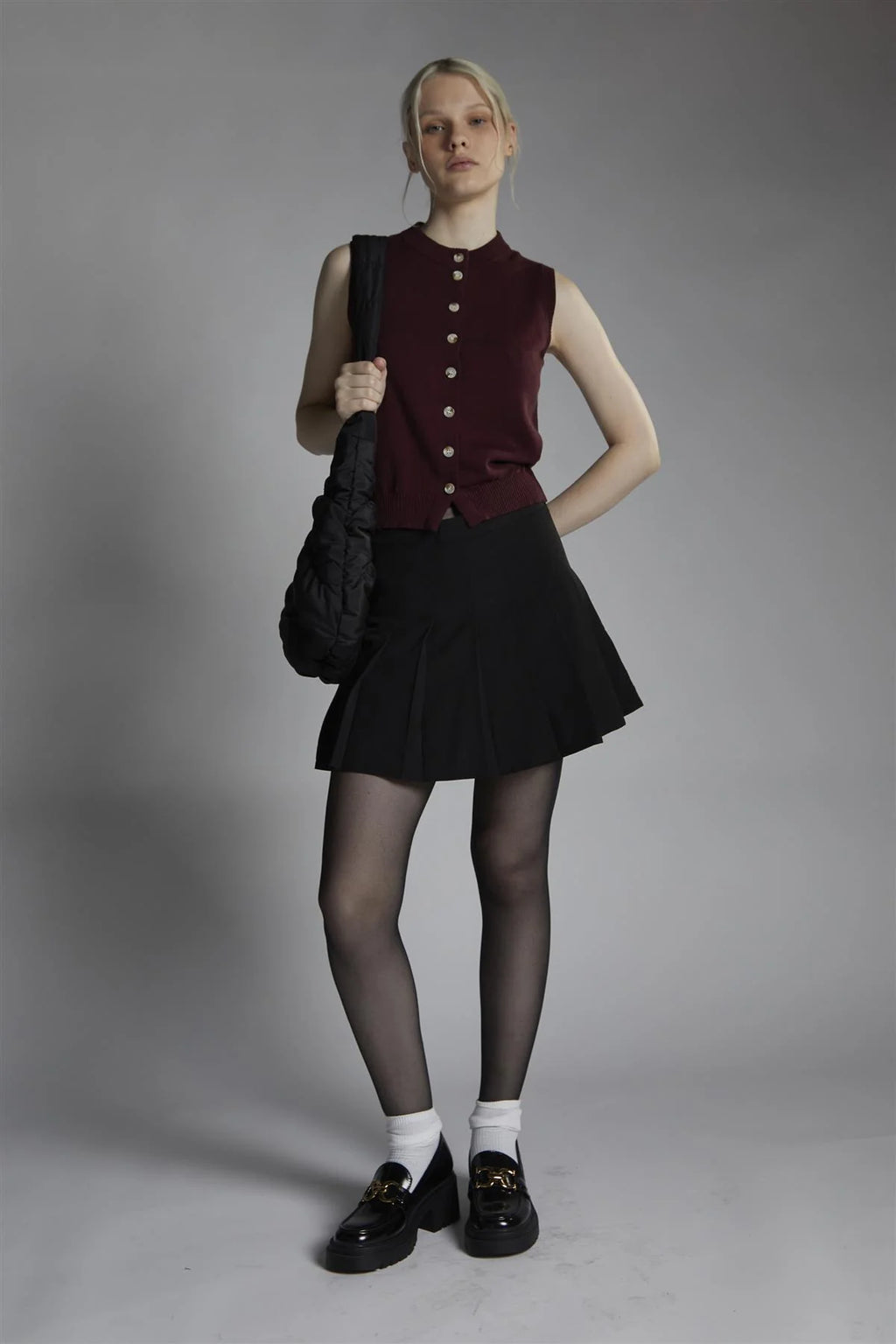 GLAMOROUS Crop top burgundy COD.812