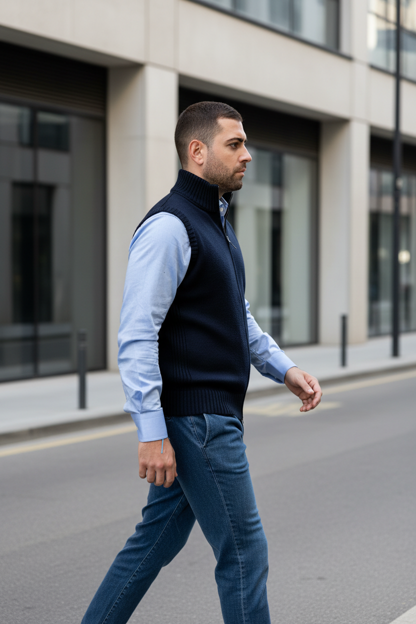 KANGRA. Giubbotto smanicato Blu. COD. 237