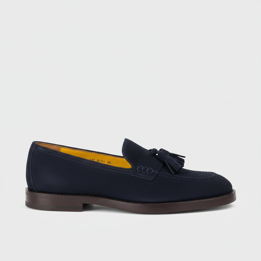 DOUCAL'S Mocassino in suede con nappine blu cod 7001