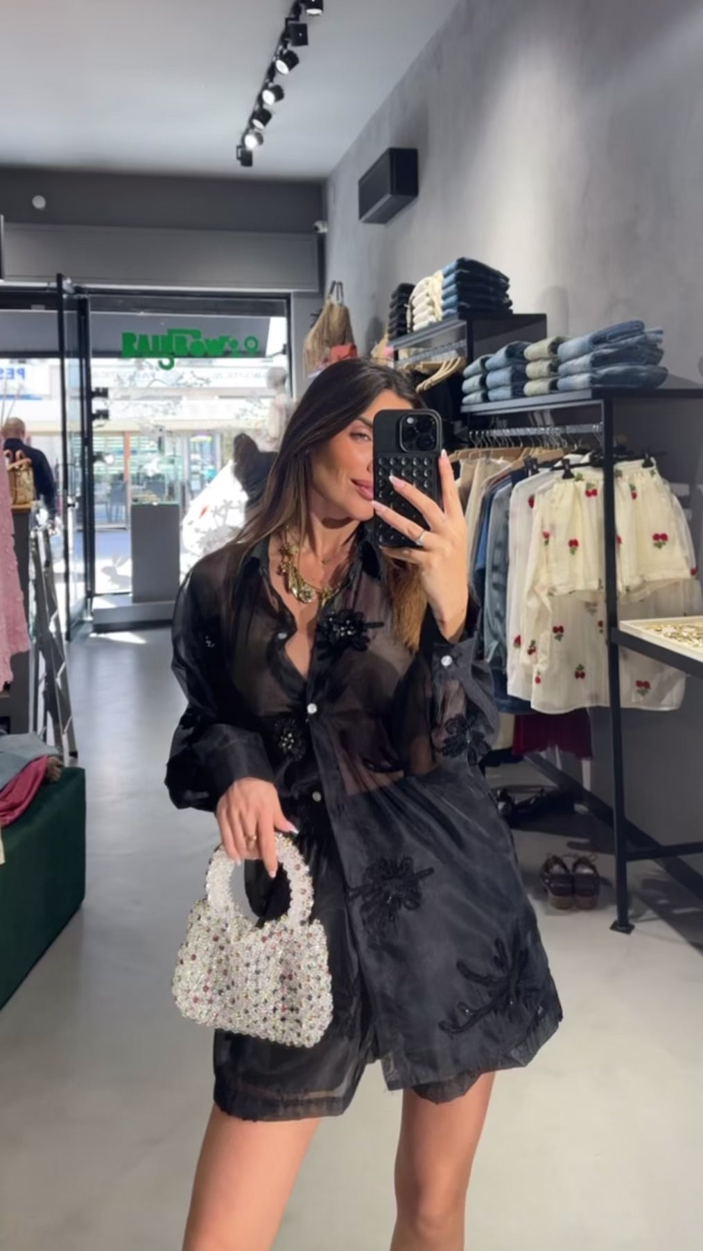 Oui Odile Blusa Sofia trasparente applicazioni cod  1176