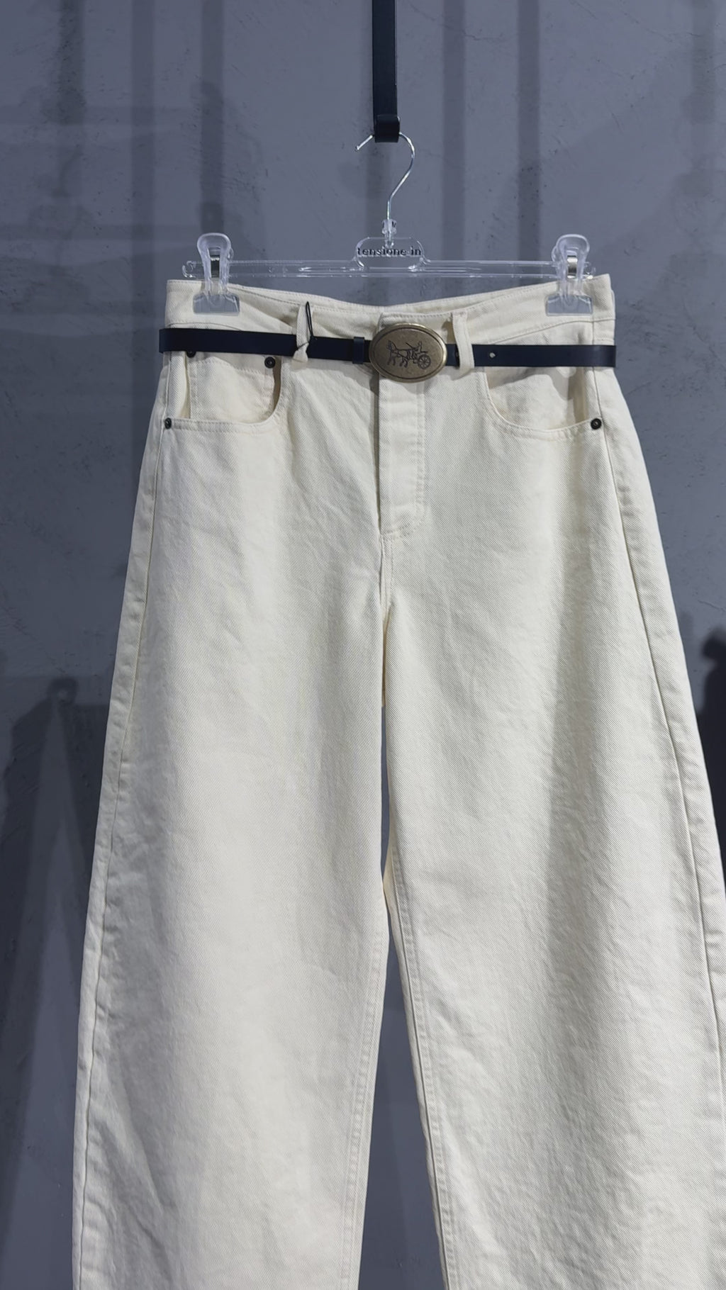 TENSIONE IN Pantalone crema con cintura 2219 iw