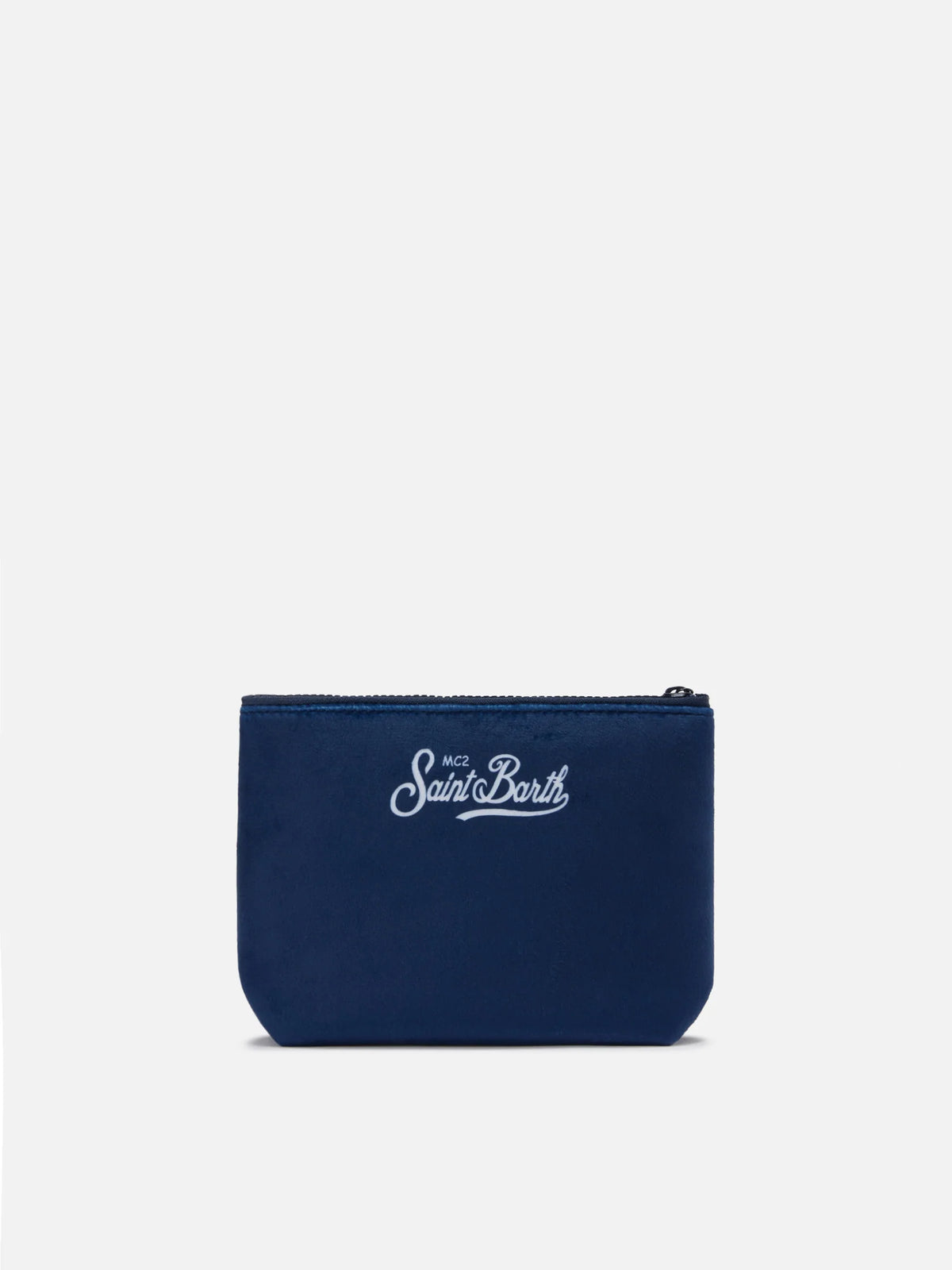 SAINT BARTH. Pochette Aline effetto lana con stampa Vacanze di natale special edition Blu. COD.511