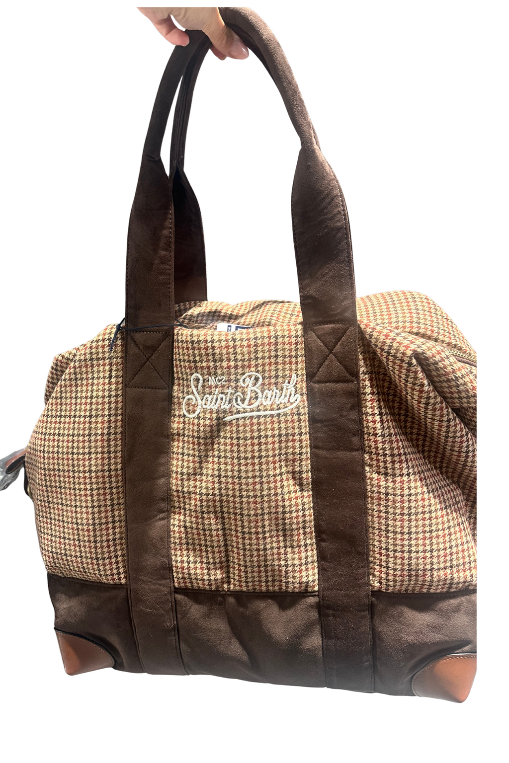 SAINT BARTH. TRAVEL BAG WOOL pied de poule soft. COD.501