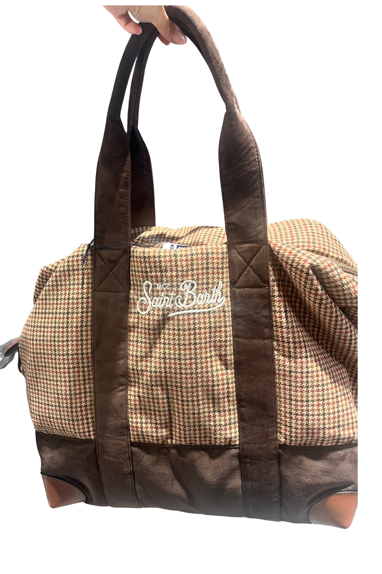SAINT BARTH. TRAVEL BAG WOOL pied de poule soft. COD.501