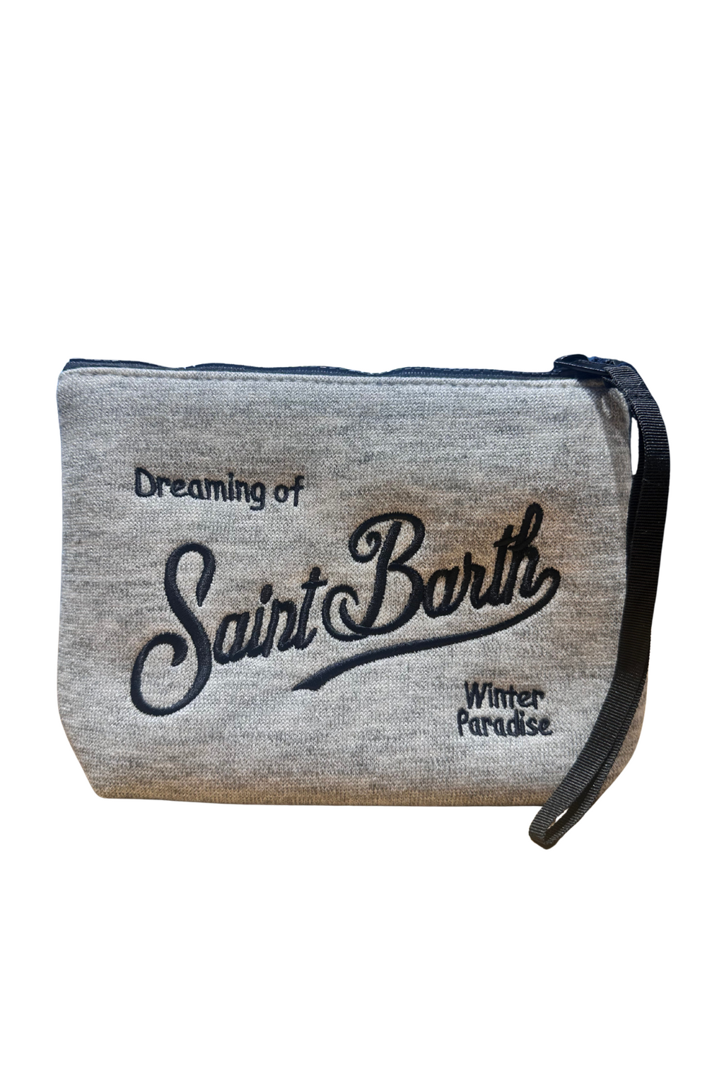 SAINT BARTH. Pochette Aline Wool 15 EMB Grigio. COD.504