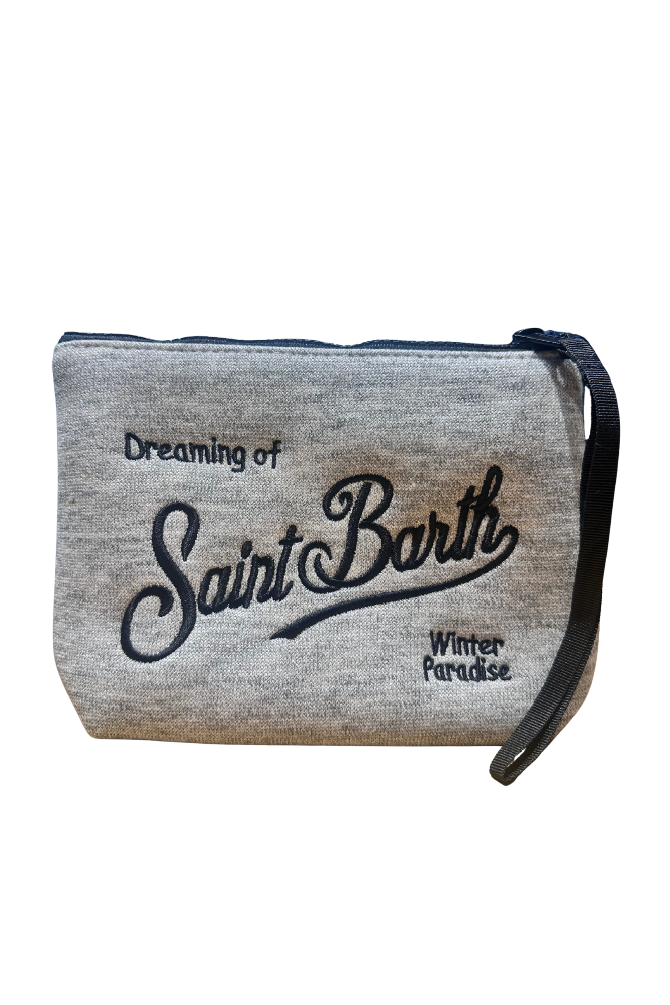 SAINT BARTH. Pochette Aline Wool 15 EMB Grigio. COD.504