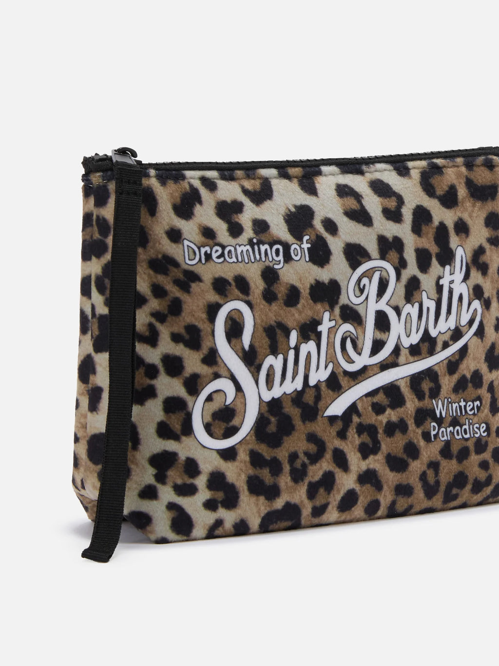 SAINT BARTH. Pochette Aline effetto lana con stampa Leopardata. COD.515