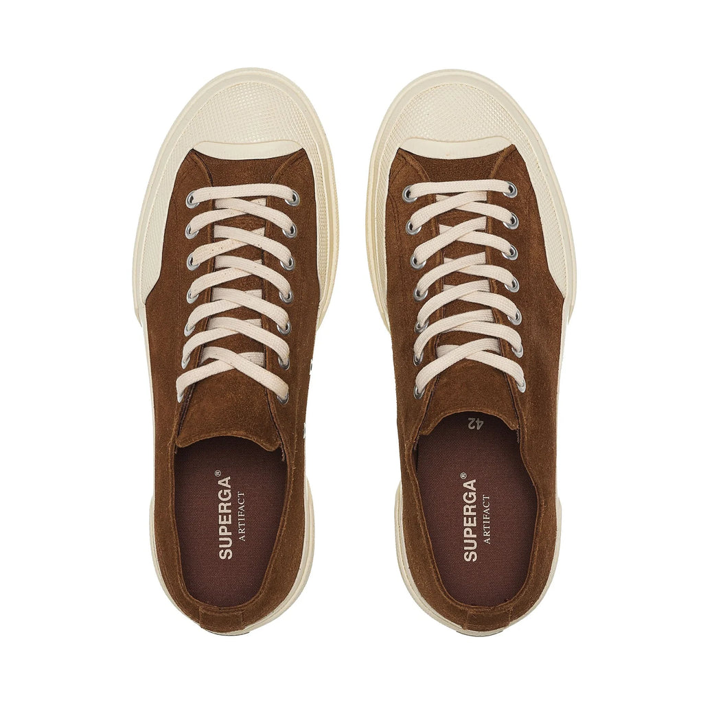 SUPERGA. Sneakers basse camoscio marrone. COD.327