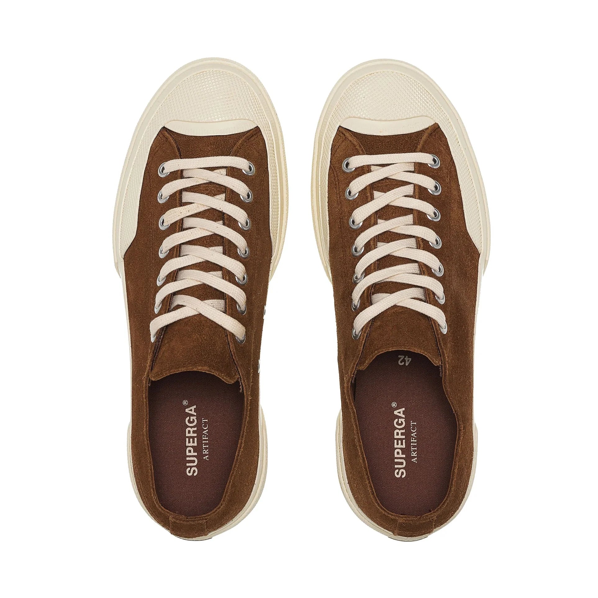 SUPERGA. Sneakers basse camoscio marrone. COD.327