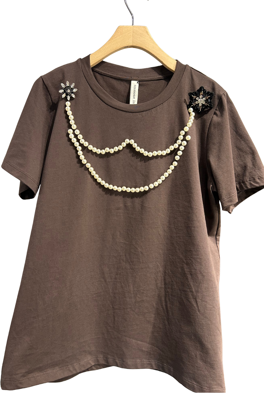 TENSIONE IN t shirt con perle. COD. 177